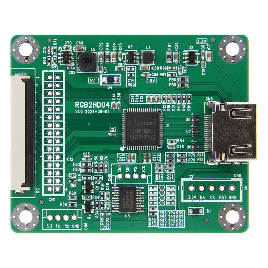 The Geekworm 50-pin RGB888-to-HDMI adapter board