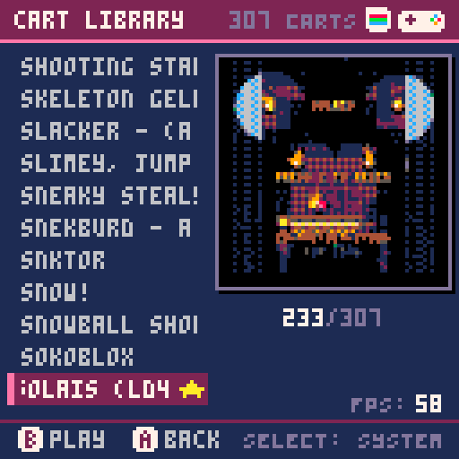 Capture: the full cart library, mid-scroll at 233 of 307