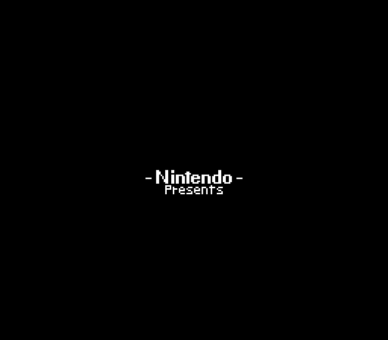 Frame 150 of the validation journey, the Nintendo Presents splash, re-rendered from the native core's framebuffer; hash-identical to the hardware run